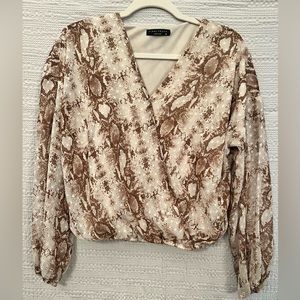 snake print blouse